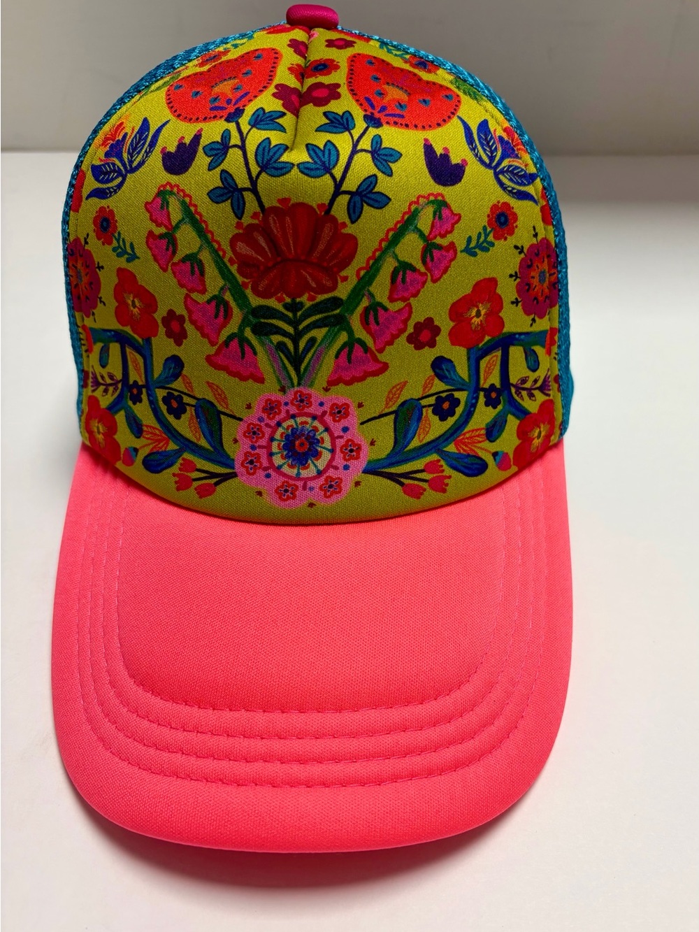 Natural Life Floral Trucker Hat Adjustable Mesh Snapback Bright Boho Surf Beach - Picture 2 of 8